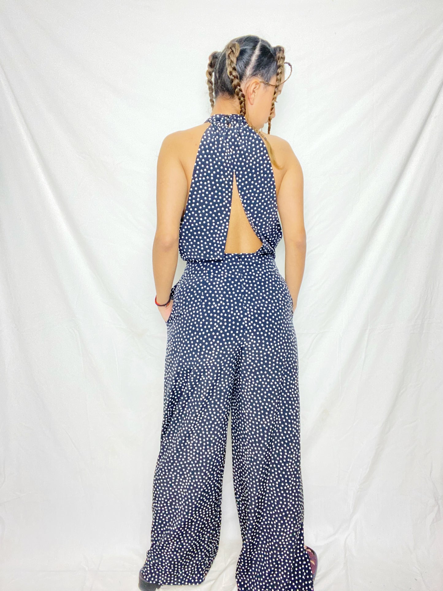 Blue and White Romper