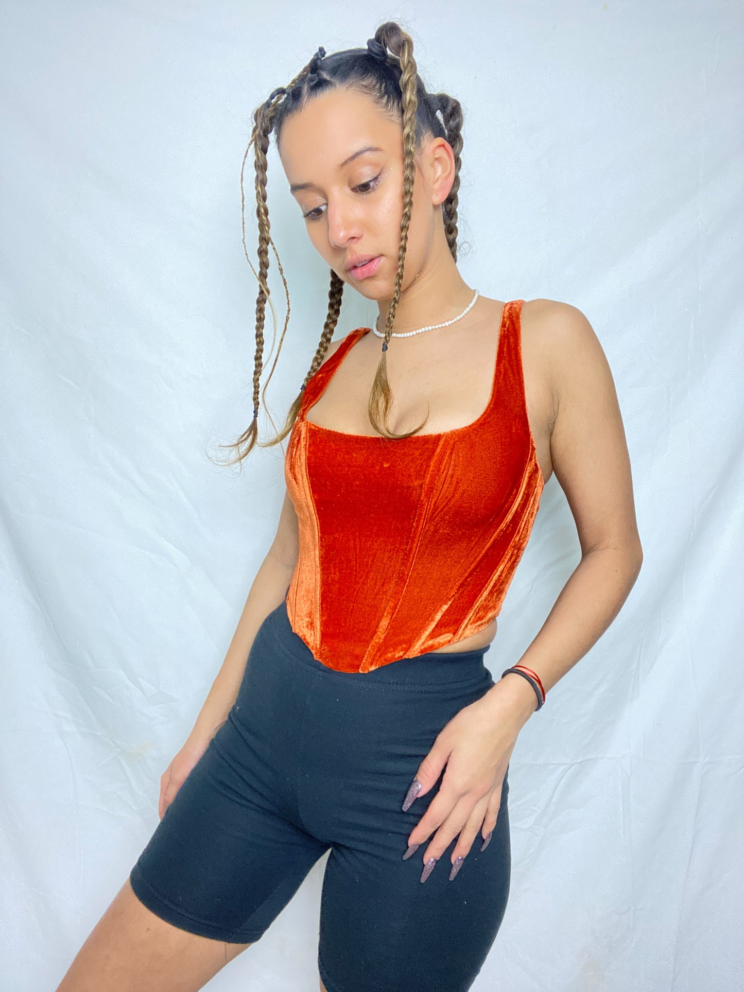 Velvet Orange Corset