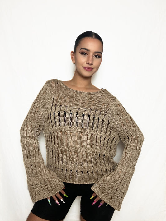 Knit Creme Long Sleeve