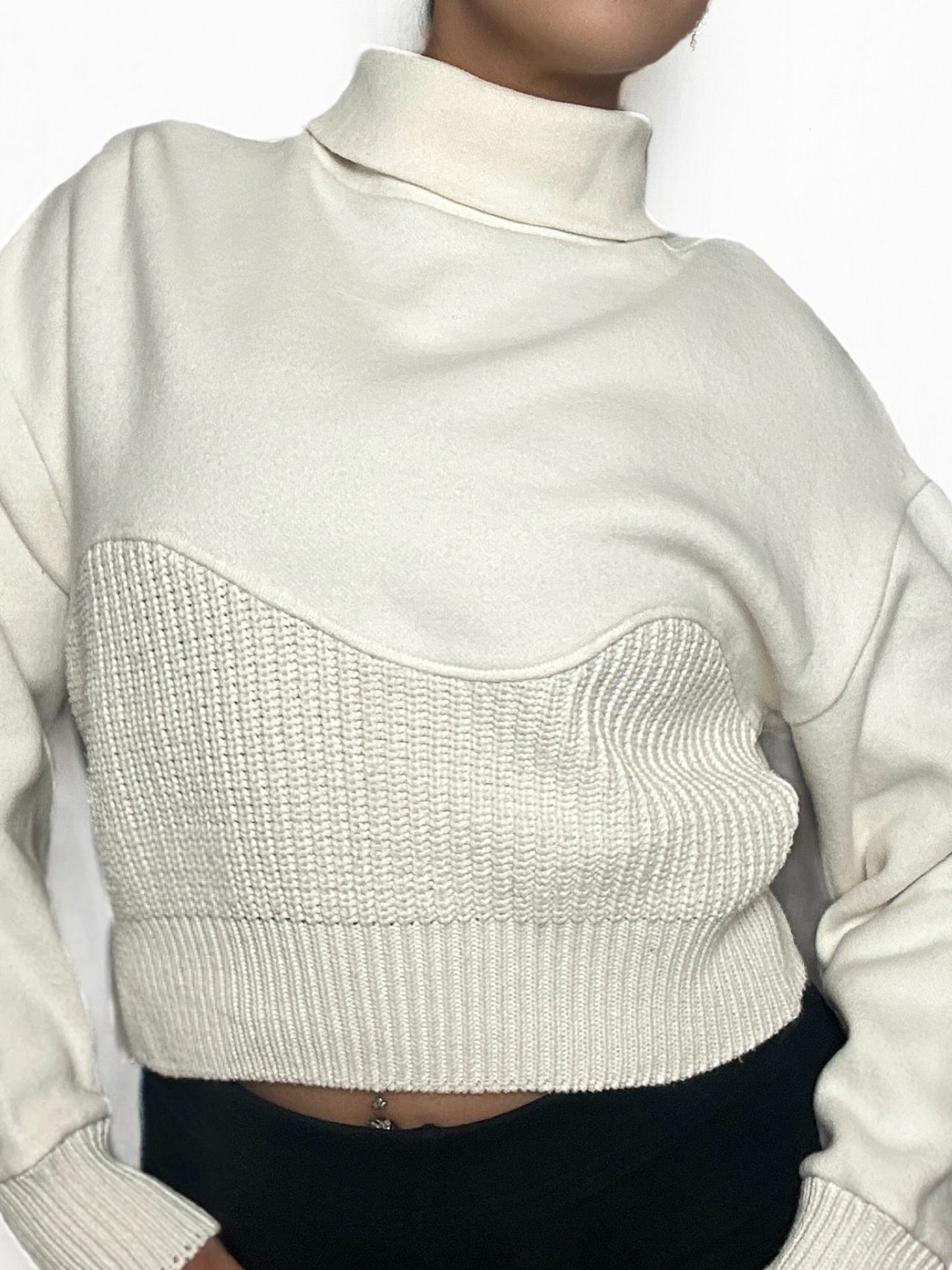 White High Neck Sweater