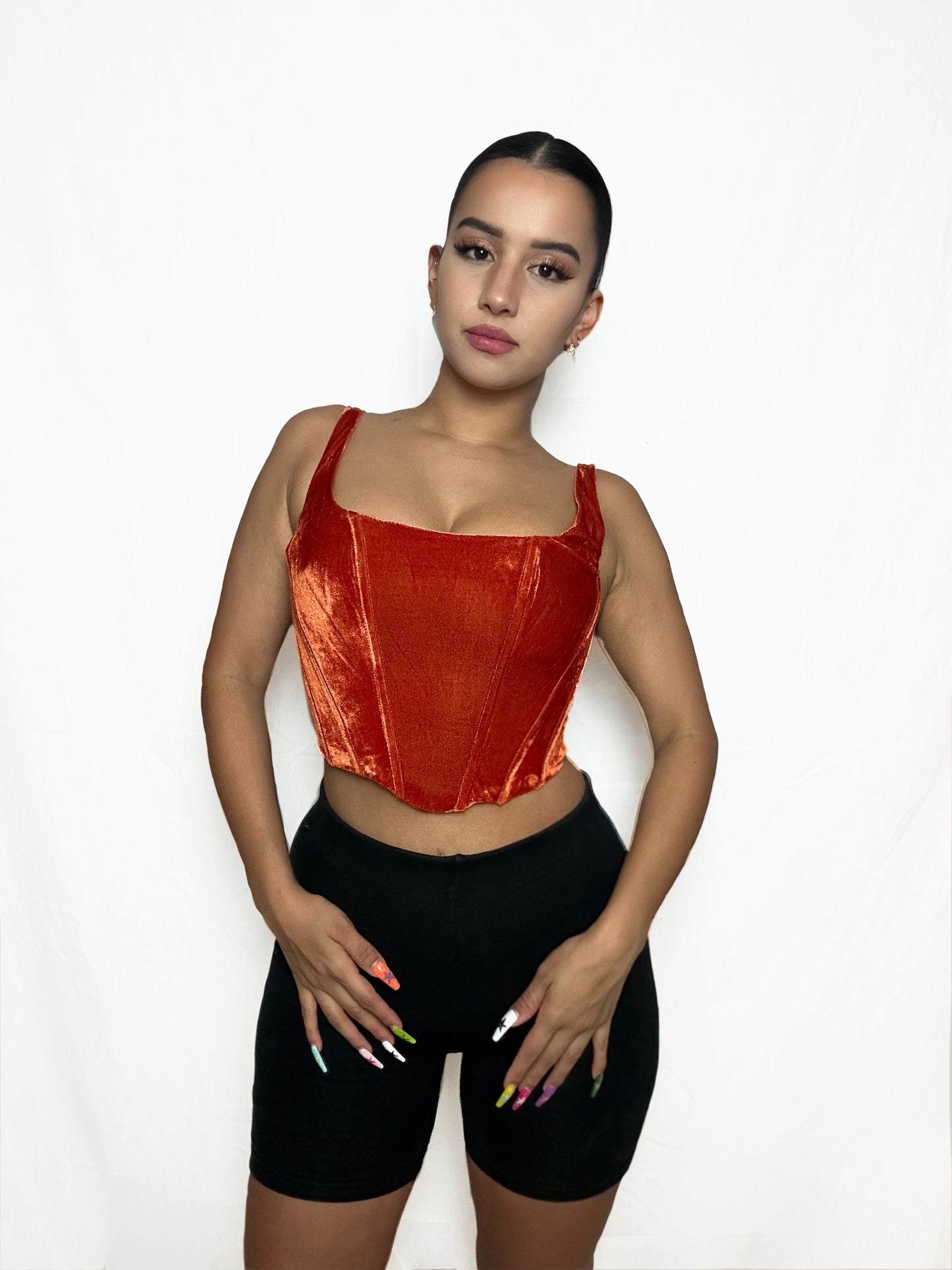 Velvet Orange Corset