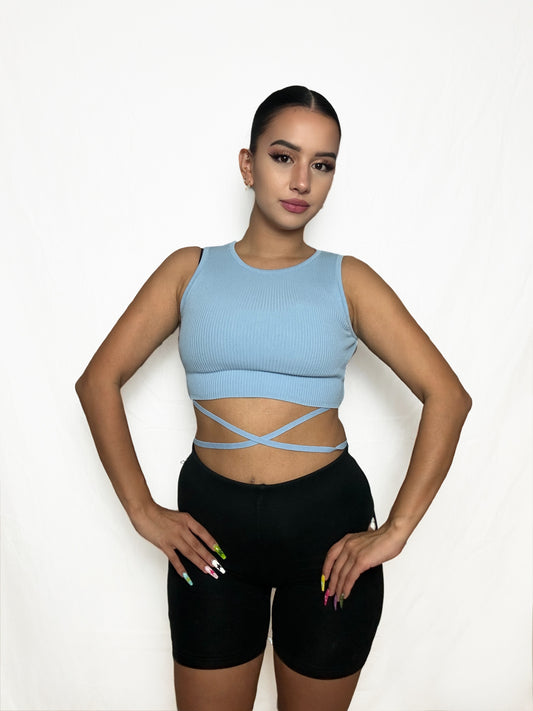 Wrap Blue Top