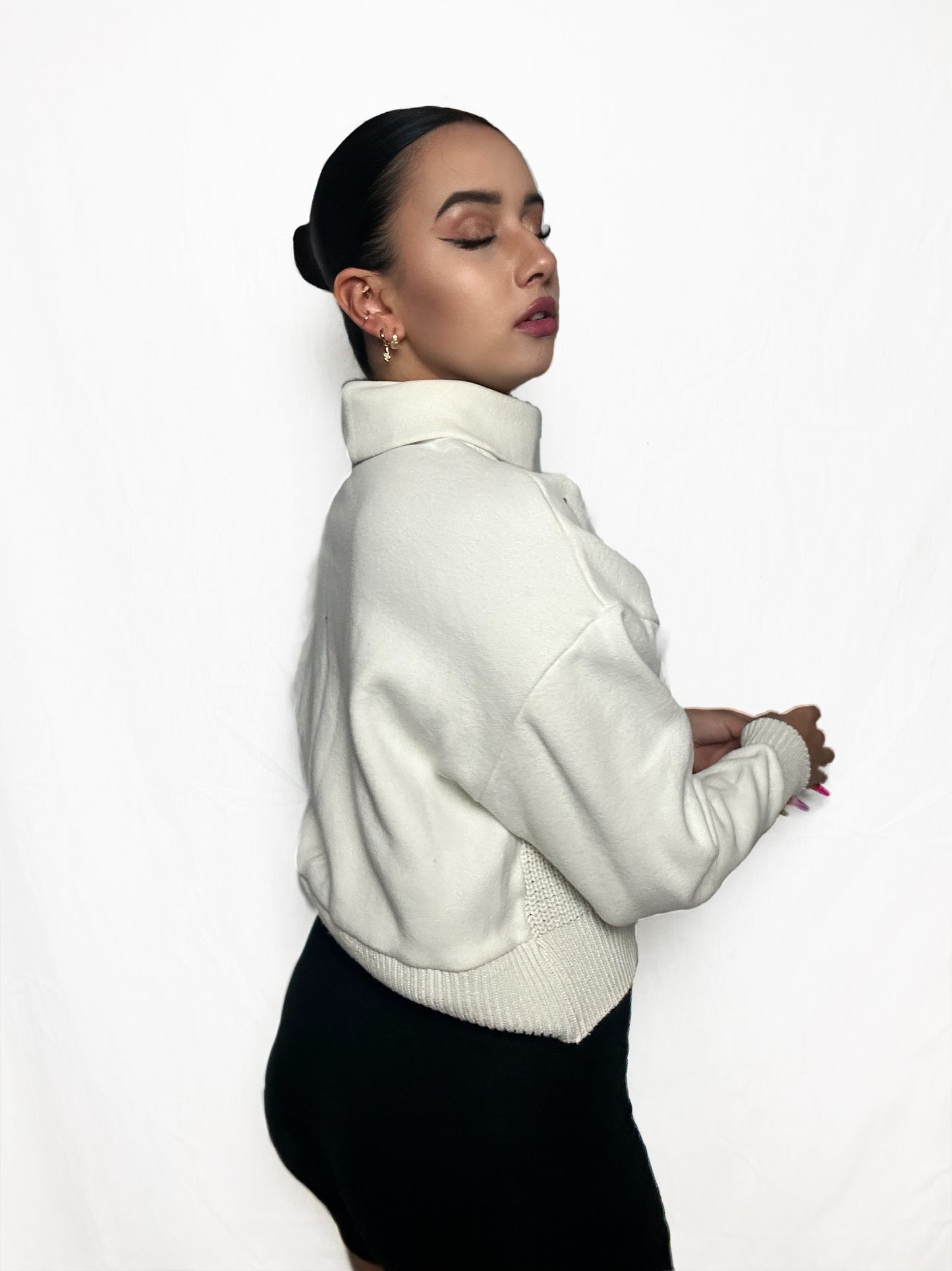 White High Neck Sweater