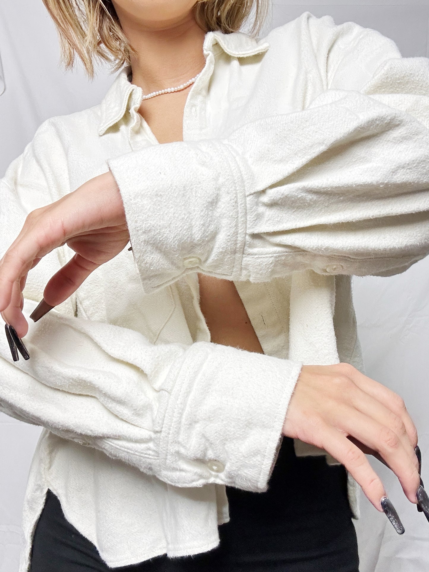 ZARA Creme Dress Up Shirt