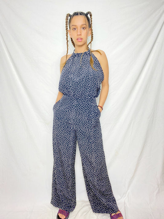 Blue and White Romper