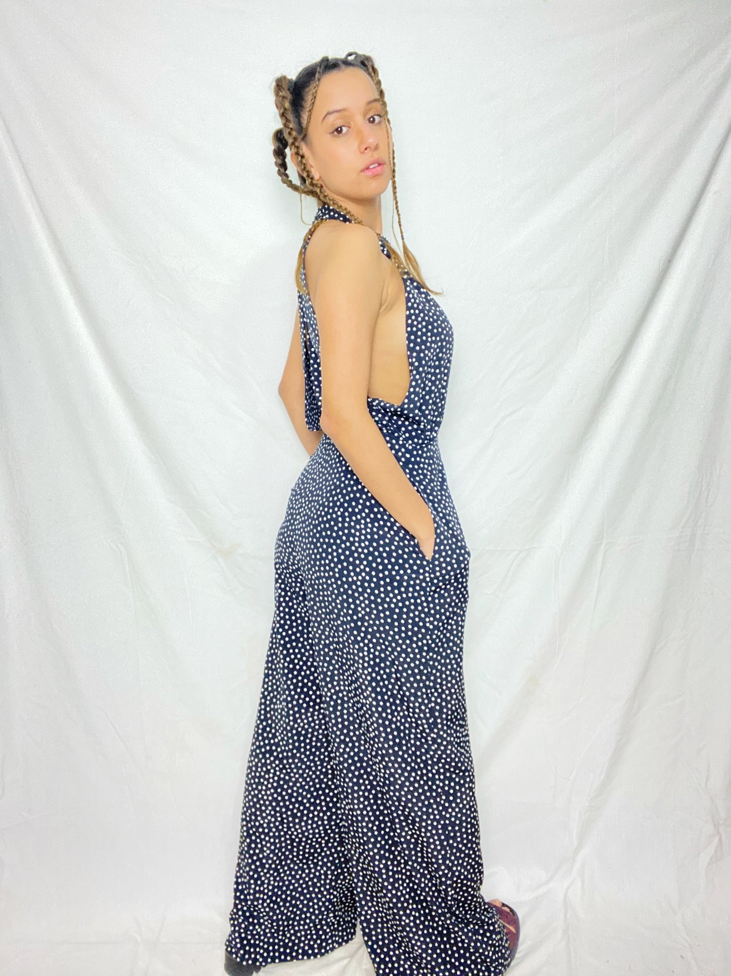 Blue and White Romper