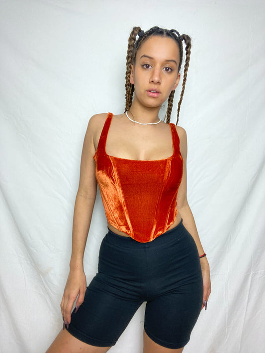 Velvet Orange Corset